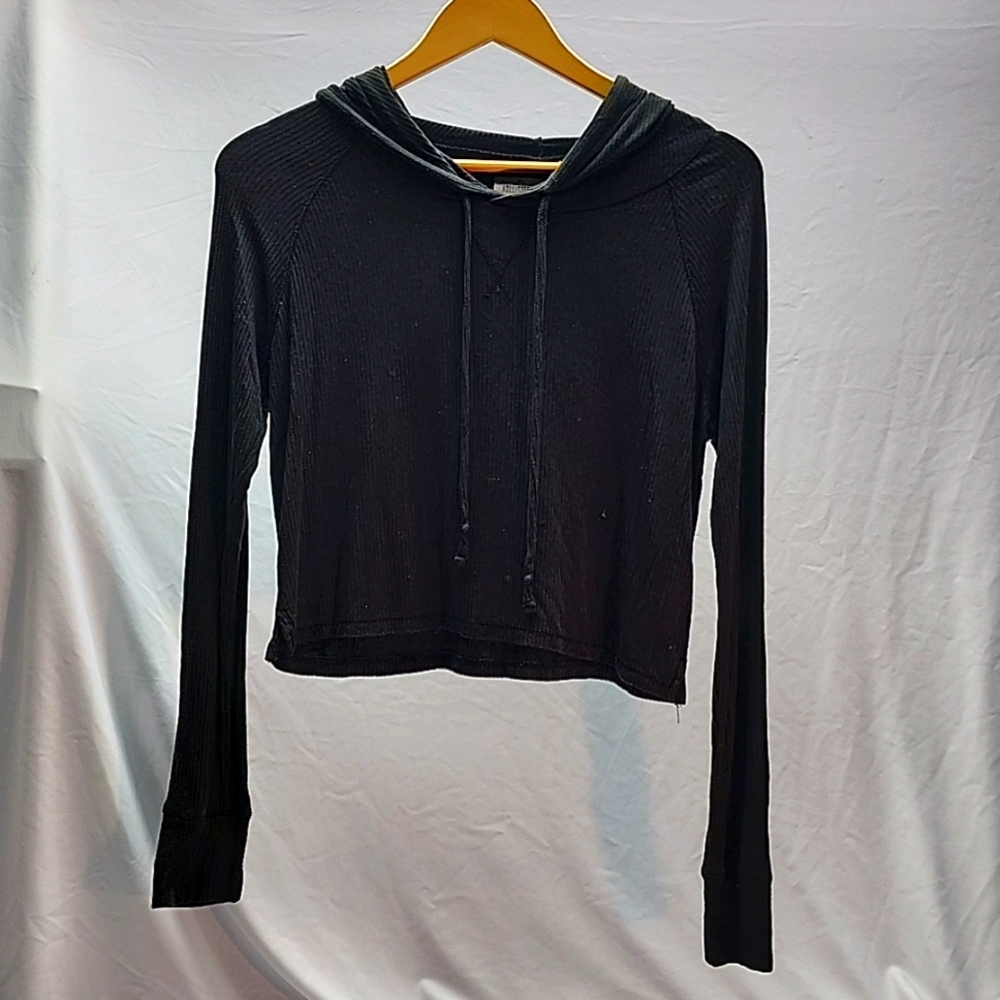 Hollister Ribbed Cropped Hoodie